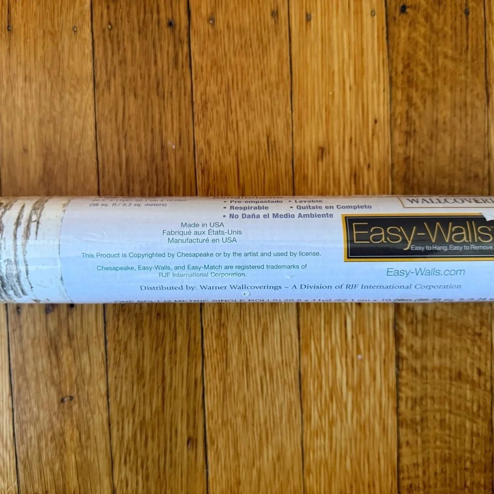 Rustic Birch Tree Wallpaper Roll. CHesapeak double roll sealed.